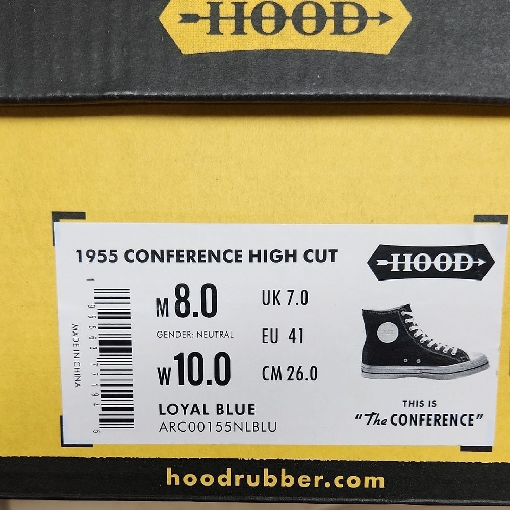 NIB 1955 Conference Hood Loyal Blue High-Top Sneakers Men 8 Women 10 Gym Shoes - Picture 8 of 10